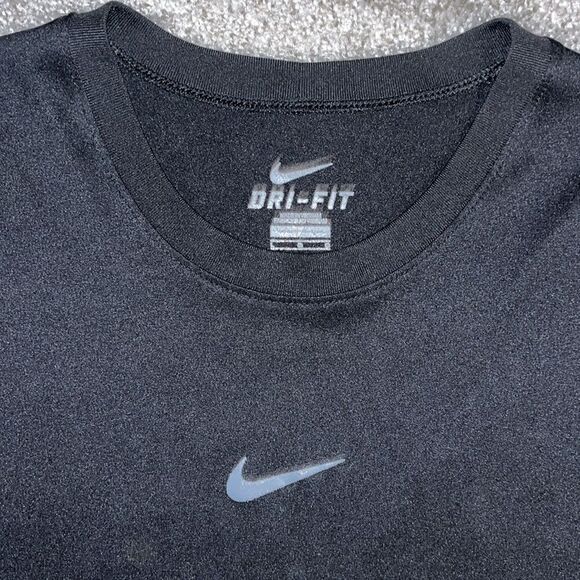 Black Gray Nike Dri-Fit gym work out training running sleeveless tank t shirt L - Picture 2 of 3